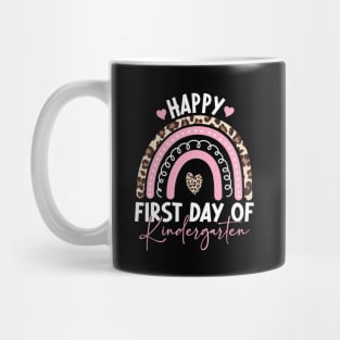 First Day of Kindergarten Rainbow Back To School Leopard Mug